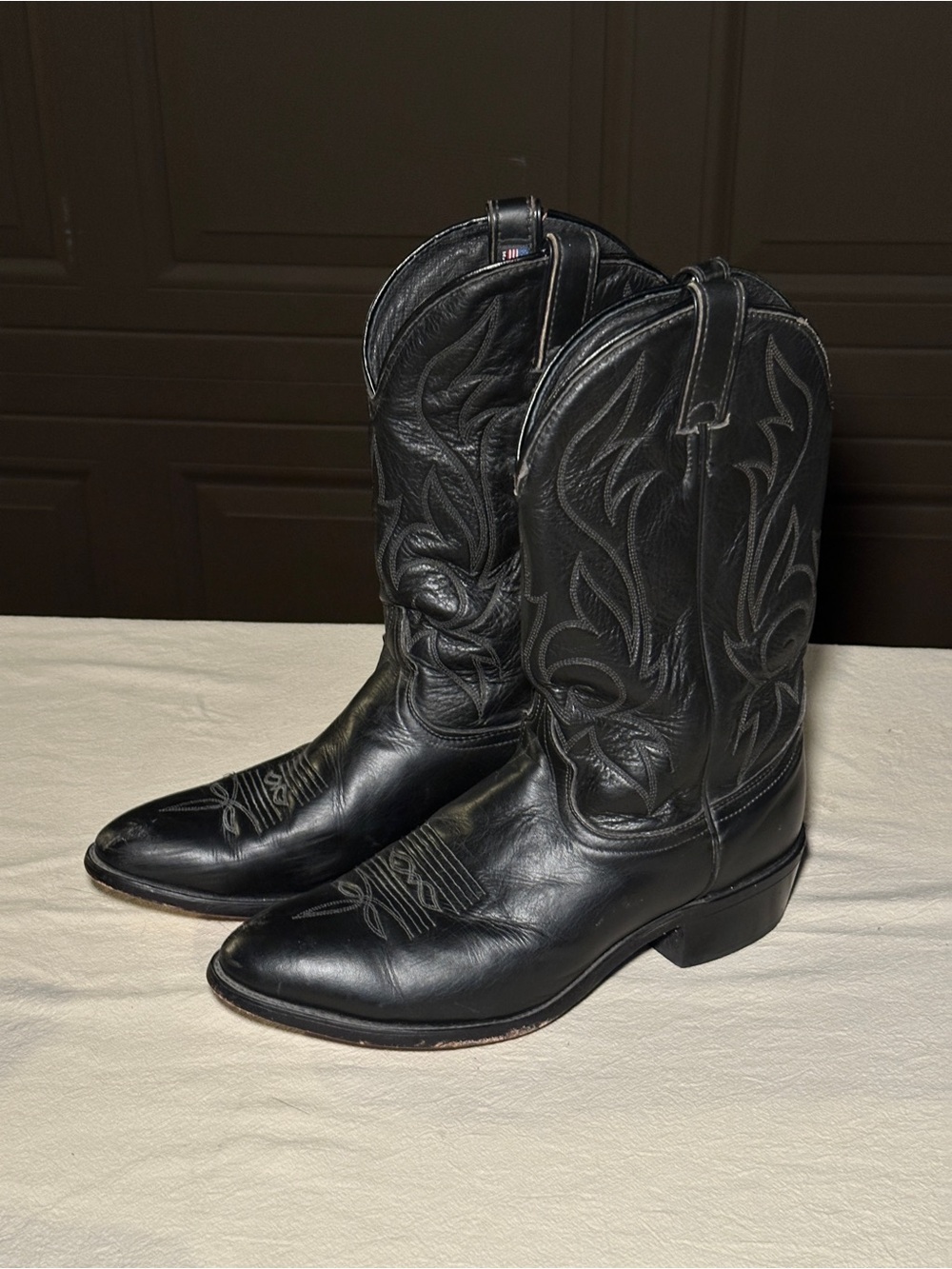 Vintage Laredo Black Leather Cowboy Boots – Men’s 10 EE